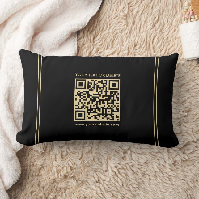 Cojín Lumbar Código QR de plantilla elegante de personalizado n (Manta)