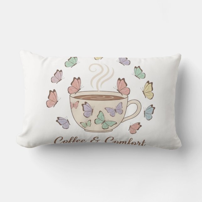 Cojín Lumbar Coffee & Comfort Peaceful Butterfly Pillow (Anverso)
