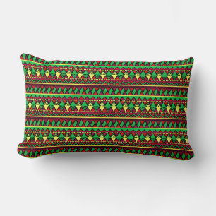 Cojín Lumbar Coincidente Kwanzaa Amarillo Rojo Negro Verde