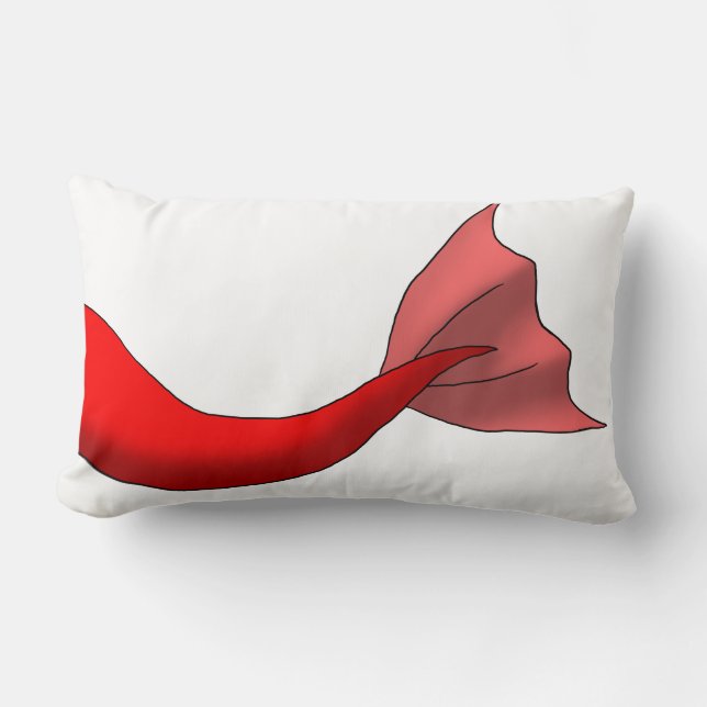Cojín Lumbar Cola roja de la sirena (Anverso)