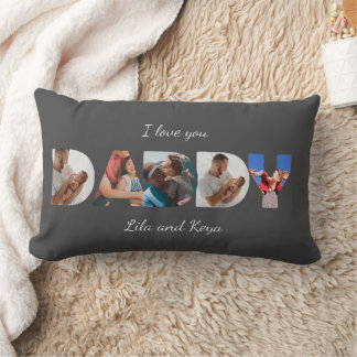Cojín Lumbar Colage de Fotos Personalizado Moderno Simple con L