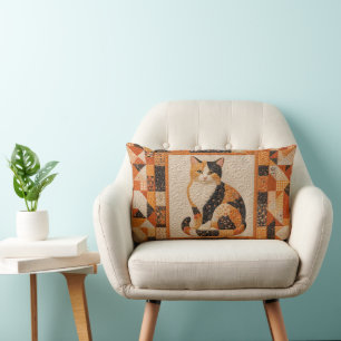 Cojín Lumbar Colcha de Gato Calico Naranja