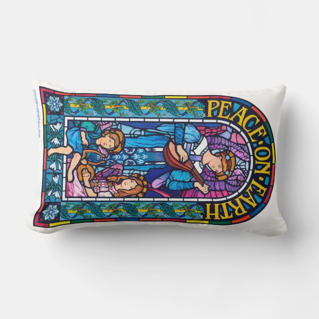 Cojín Lumbar Colchón lumbar Paz de vidrio manchado en la Tierra (Anverso)