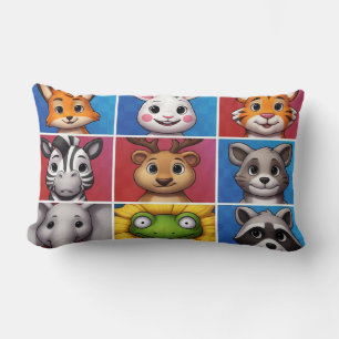 Cojín Lumbar Colección de adorables animales del bosque para am