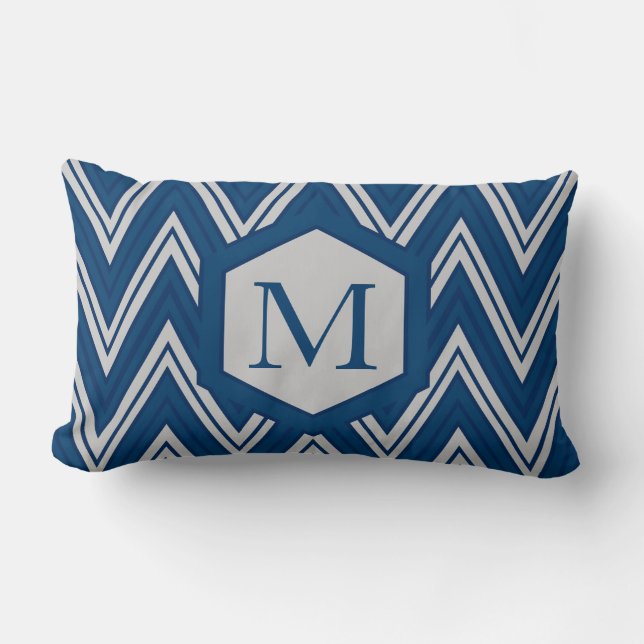Cojín Lumbar Colección de geometría azul (Anverso)