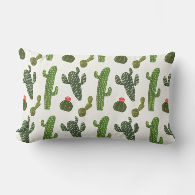 Cojín Lumbar Colección de Llamarama | Cute Cactus (Anverso)