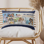 Cojín Lumbar Collage de fotos familiar 7 fotos y Personalizado<br><div class="desc">Crea tu propia almohada fotográfica y agrega tu texto personalizado, perfecto para reuniones familiares o fotos de vacaciones. La plantilla de la foto está lista para agregar 7 de sus imágenes favoritas que se muestran automáticamente en un montaje de imagen aleatorio de zigzag. Algunas de tus imágenes están enmarcadas, otras...</div>