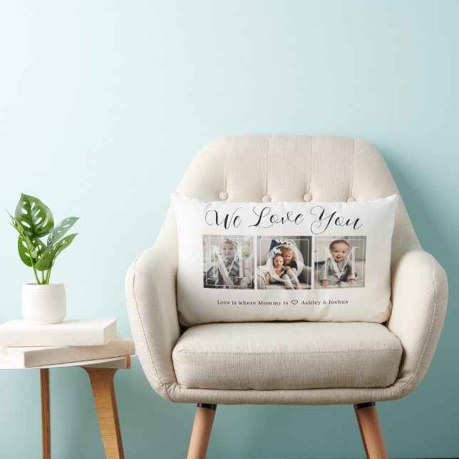 Cojín Lumbar Collage de fotos familiar de mamá moderna (Silla)