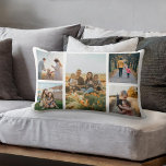 Cojín Lumbar Collage de fotos Personalizado moderno<br><div class="desc">Crea tu propia almohada fotográfica personalizado,  simplemente agrega tus fotos favoritas para una almohada personalizada de lanzamiento familiar.</div>