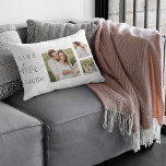 Cojín Lumbar Collage moderno Pareja foto y Live Love Laugh Gift<br><div class="desc">Collage moderno Pareja foto y Live Love Laugh Gift</div>