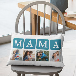 Cojín Lumbar Collage of Photos of children, Gift for Mom