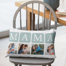 Cojín Lumbar Collage of Photos of children, Gift for Mom