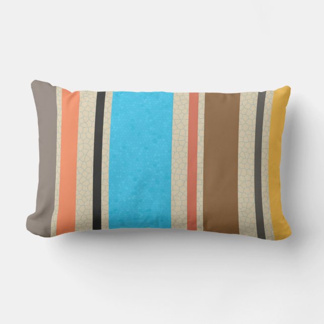 Cojín Lumbar Colores mediterráneos Trazo de tela de vidrio manc (Anverso)