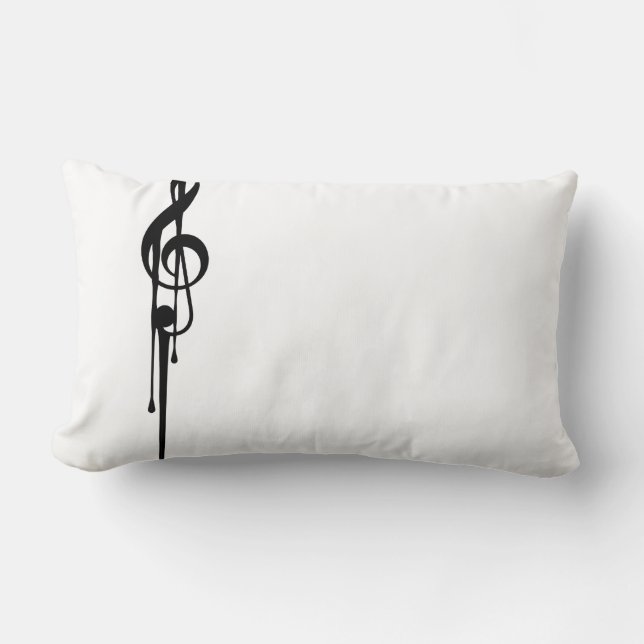 Cojín Lumbar Colores Personalizados MELTPOINT B/W G-Clef (Anverso)