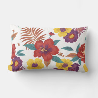 Cojín Lumbar Colorful Floral pillow design, flower lover pillow
