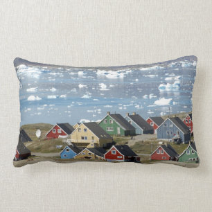 Cojín Lumbar Colorida arquitectura de la ciudad, Narsaq,