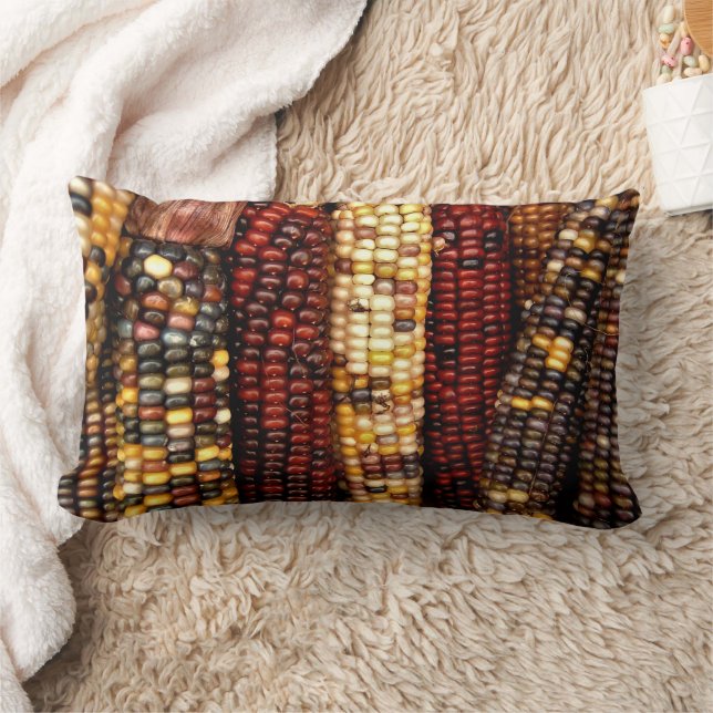 Cojín Lumbar Colorida foto de Kernels de maíz indio (Manta)