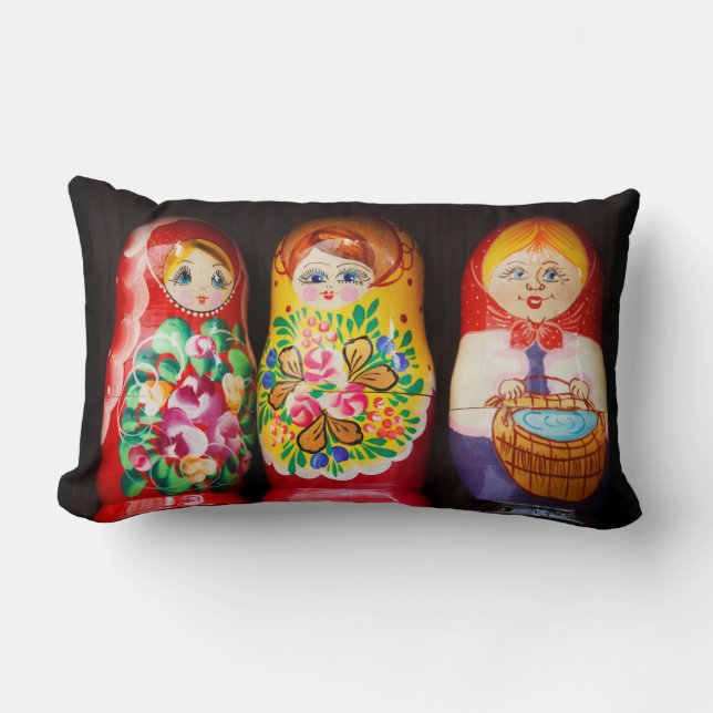 Cojín Lumbar Coloridas muñecas Matryoshka (Anverso)