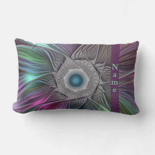 Cojín Lumbar Colorido Big Flower Resumen nombre fractal trippy