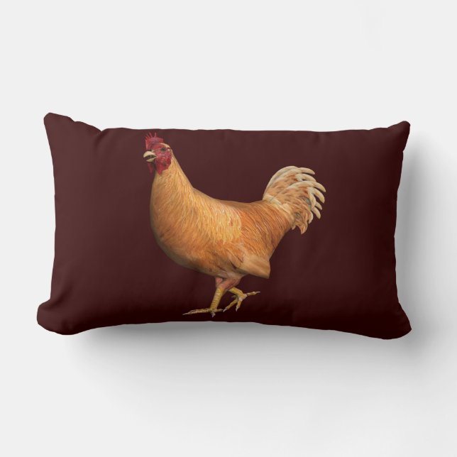 Cojín Lumbar Colorido Naranja Rooster (Anverso)