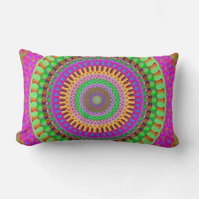 Cojín Lumbar Colorido Pillow Mandala (Anverso)