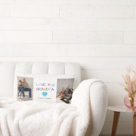 Cojín Lumbar Colorido "Te amo abuelo" texto y foto Personalizad