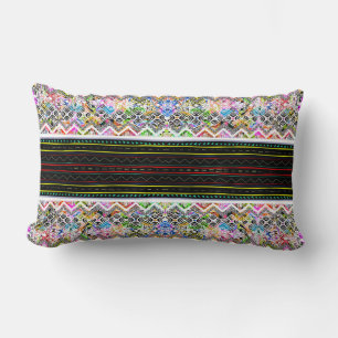 Cojín Lumbar Coloridos patrones tribales aztecas