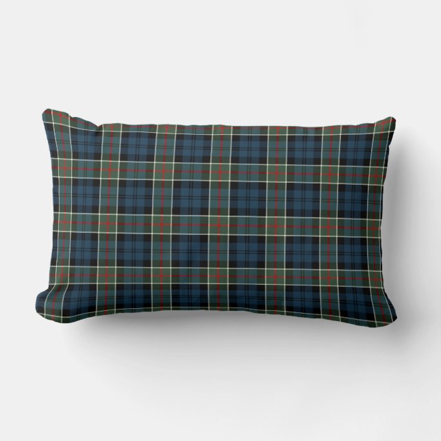 Cojín Lumbar Colquhoun Clan Dark Blue Scottish Tartan (Anverso)