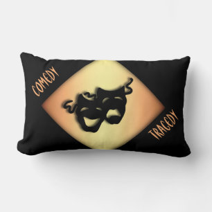 Cojín Lumbar Comedia divertida y máscaras de teatro de tragedia