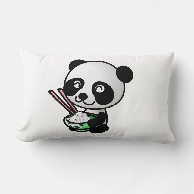 Cojín Lumbar Comer panda (Anverso)