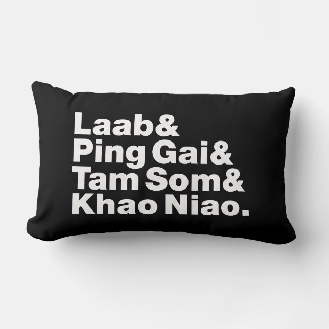 Cojín Lumbar Comida callejera de Laotian (Anverso)