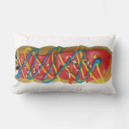 Cojín Lumbar Comida de donut de castaño largo de Bismark