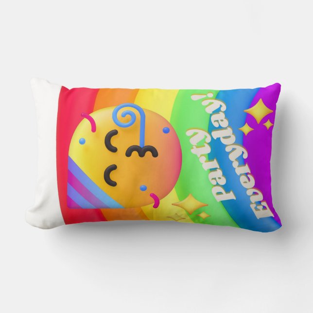 Cojín Lumbar comillas de iconos de caras (Anverso)