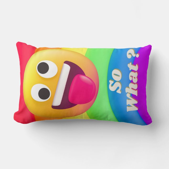 Cojín Lumbar comillas de iconos de caras (Anverso)