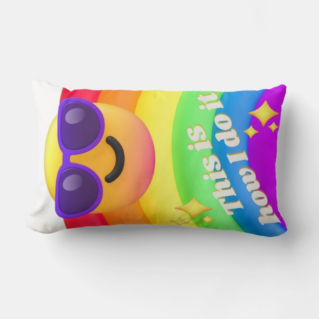 Cojín Lumbar comillas de iconos de caras (Anverso)