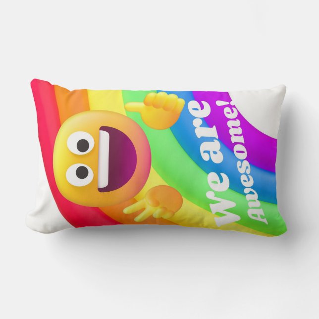 Cojín Lumbar comillas de iconos de caras (Anverso)