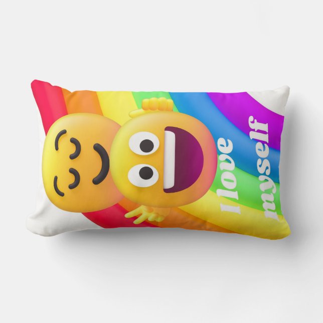 Cojín Lumbar comillas de iconos de caras (Anverso)