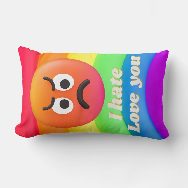 Cojín Lumbar comillas de iconos de caras (Anverso)