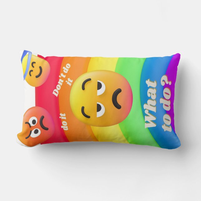 Cojín Lumbar comillas de iconos de caras (Anverso)