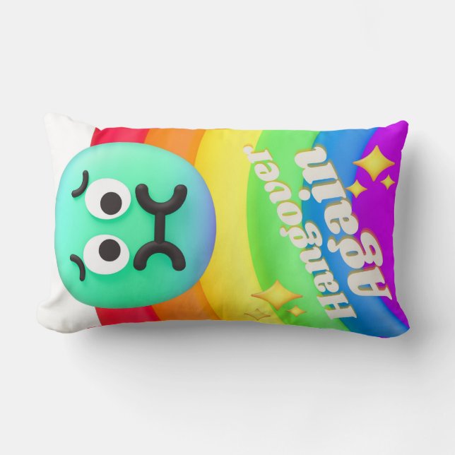 Cojín Lumbar comillas de iconos de caras (Anverso)