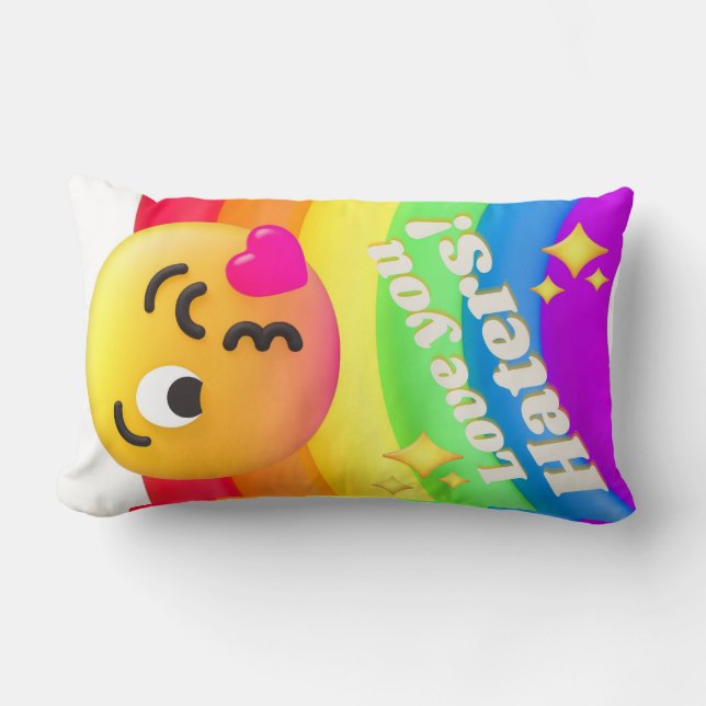 Cojín Lumbar comillas de iconos de caras (Anverso)