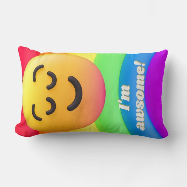 Cojín Lumbar comillas de iconos de caras (Anverso)