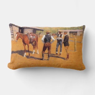 Cojín Lumbar Comprando caballos de polo en el oeste americano