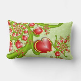 Cojín Lumbar Con mucho amor Corazón Rojo Amarillo Arte Fractal