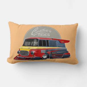 Cojín Lumbar Concepto de furgoneta de carrera retro personaliza