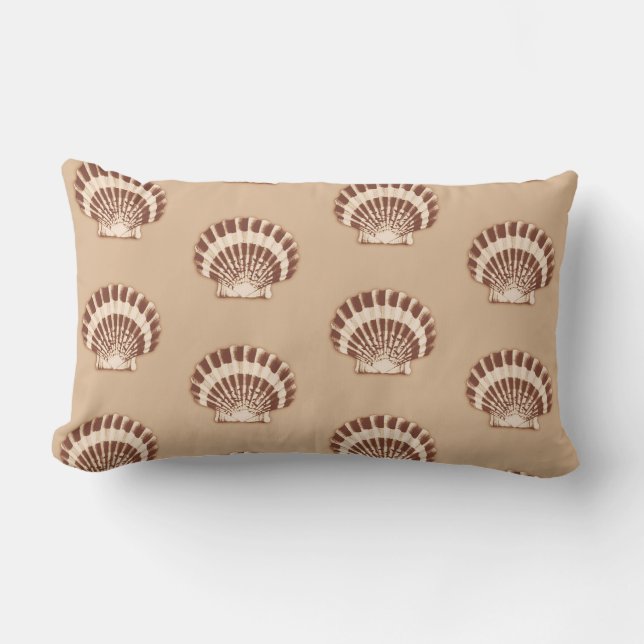 Cojín Lumbar Conchas marinas - marrones y beige (Anverso)