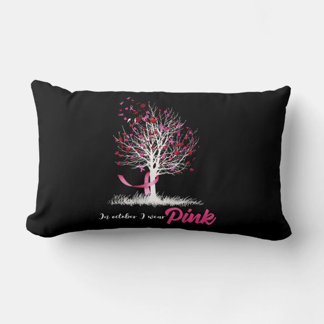 Cojín Lumbar Concienciación Sobre El Cáncer De Mama De Mujeres, (Anverso)