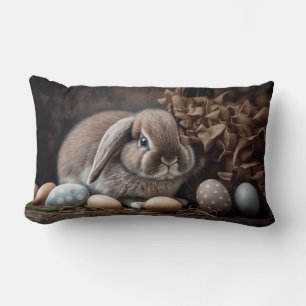 Cojín Lumbar Conejo de Pascua de Oreja Caída Estilo Granero Alm