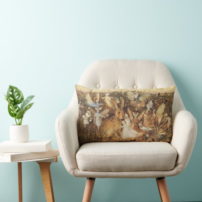 Cojín Lumbar Conejo entre las hadas, cuentos de hadas veneciana (Silla)