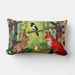 Cojín Lumbar Conejo, Urraca, Zorro y “El Secreto del Bosque”